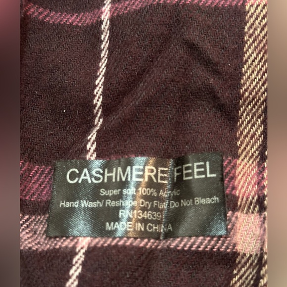 Cashmere Feel - Brown Winter Scarf Wrap Plaid Pattern men/ women- 70x12 inches - Picture 2 of 2